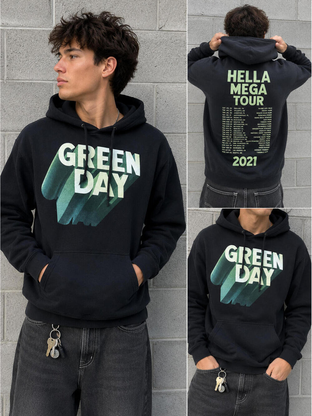 2021 Green Day Hella Mega Tour Hoodie Small Band Merch